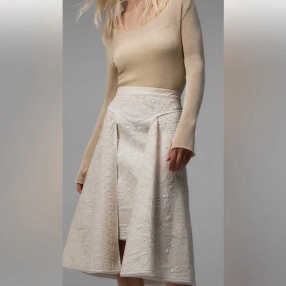 New! Zara Atelier limited edition medium beaded cape skirt. - Picture 6 of 16